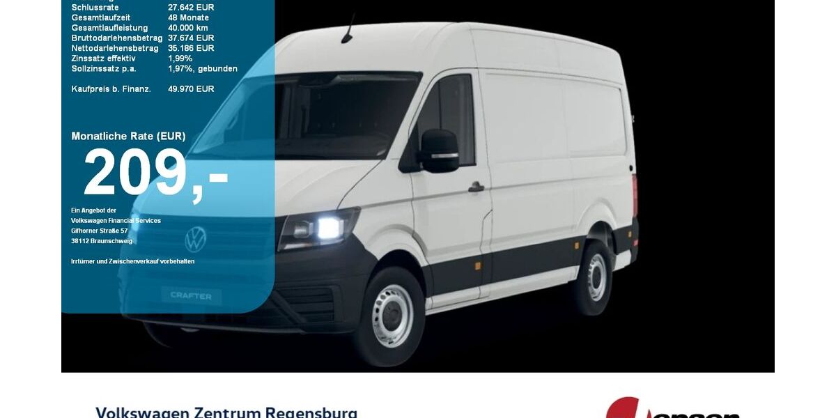 VW Crafter 4.900 km 49.970 &euro; Regensburg 93053