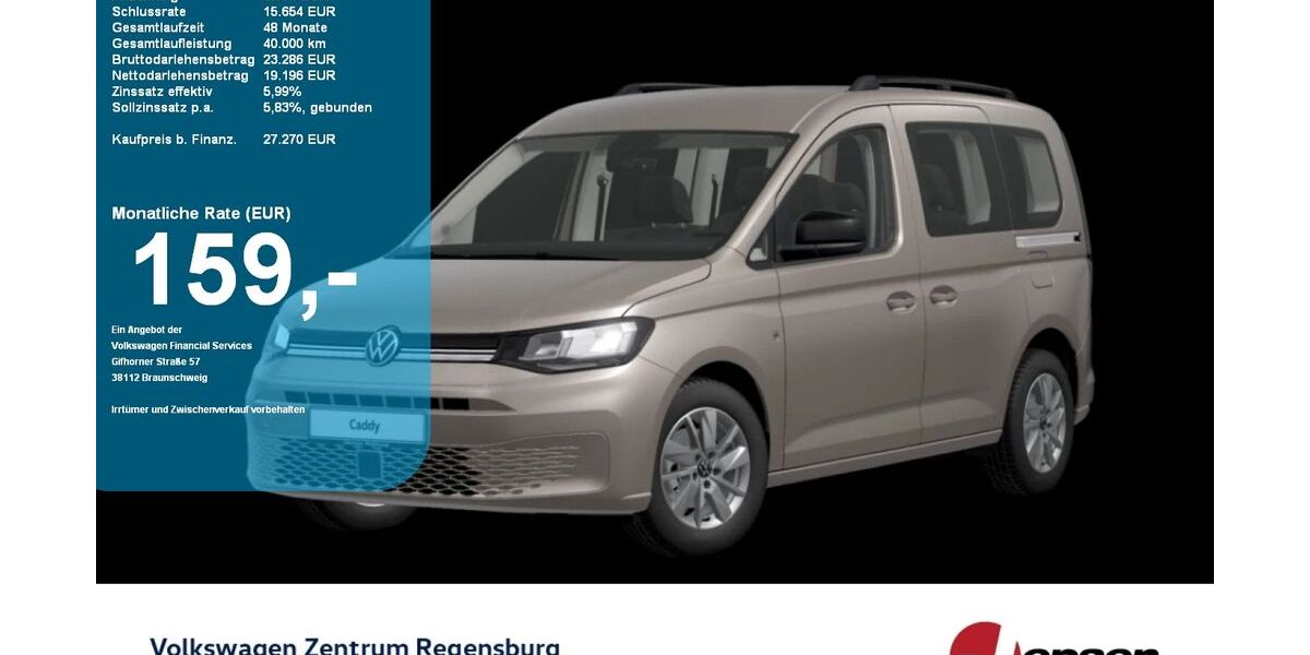 VW Caddy 19.990 km 27.270 &euro; Regensburg 93053